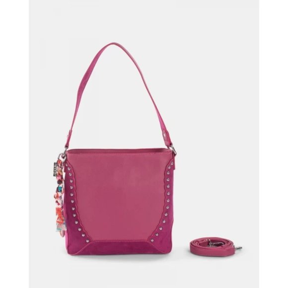 Barbie Pink Joanel Pixie Hobo Crossbody Bag Fuchsia NWT - Picture 6 of 9